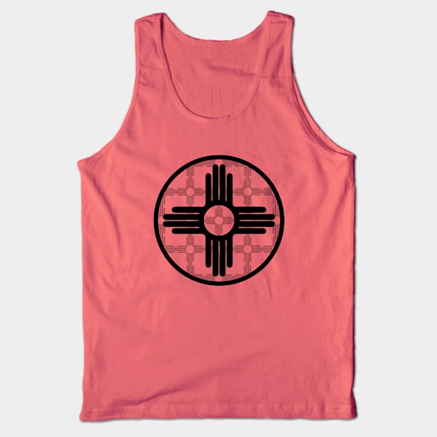 Zia Symbol Pattern - New Mexico Flag Tank Top by DeadBeatElite